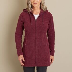 Duluth Trading Park Point Full Zip Tunic Fleece Top Hooded Tunic Large